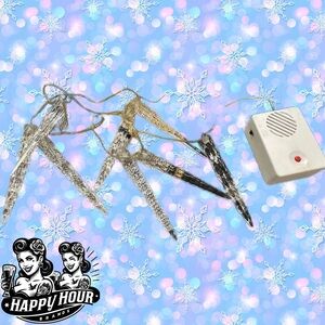 Vintage Ice Sickle String Lights Set Of 8 Multicolored Push Button Plays Music